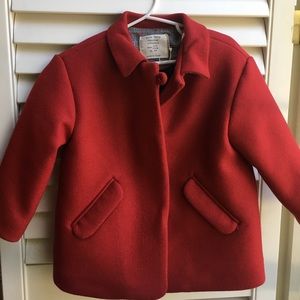 Zara toddler red peacoat